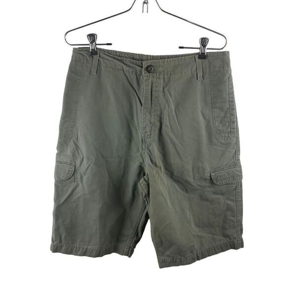 Y2K 1999 Vintage Levi's Dry‎ Green Men's Utility Cargo Shorts Size 30 - Picture 1 of 8